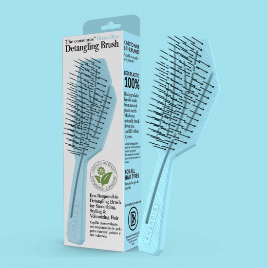 Detangling Hair Brush - Биоразградлива четка со рачка за лесно расчешлување - Океан сина